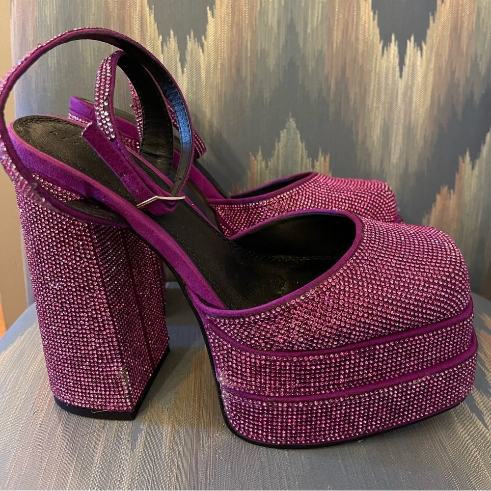 Pink Rhinestone Platforms